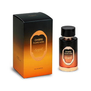 Sapil Ombre Flame Aura perfume bottle and packaging on a white background