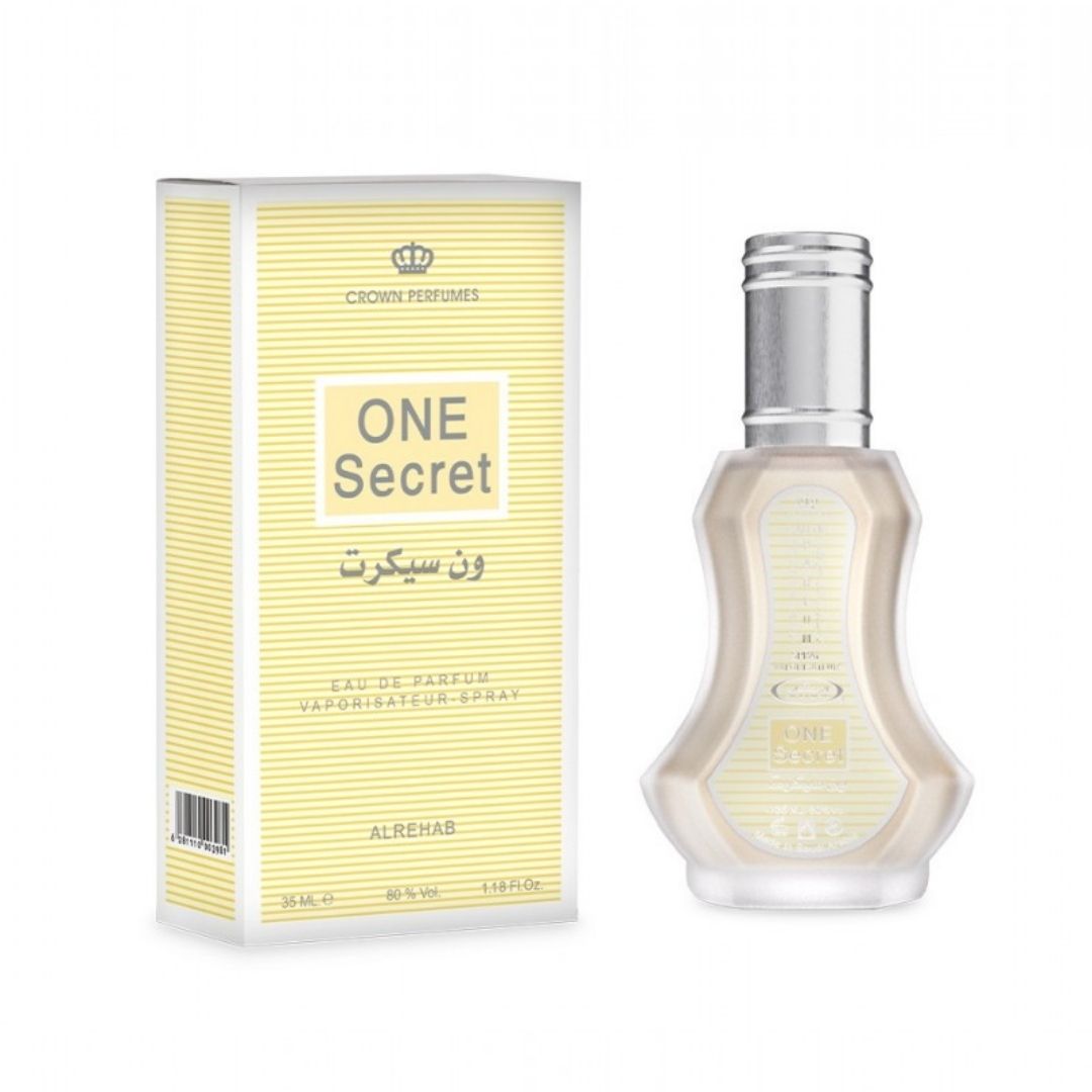 One Secret 35ml EDP Spray Al Rehab bottle and box