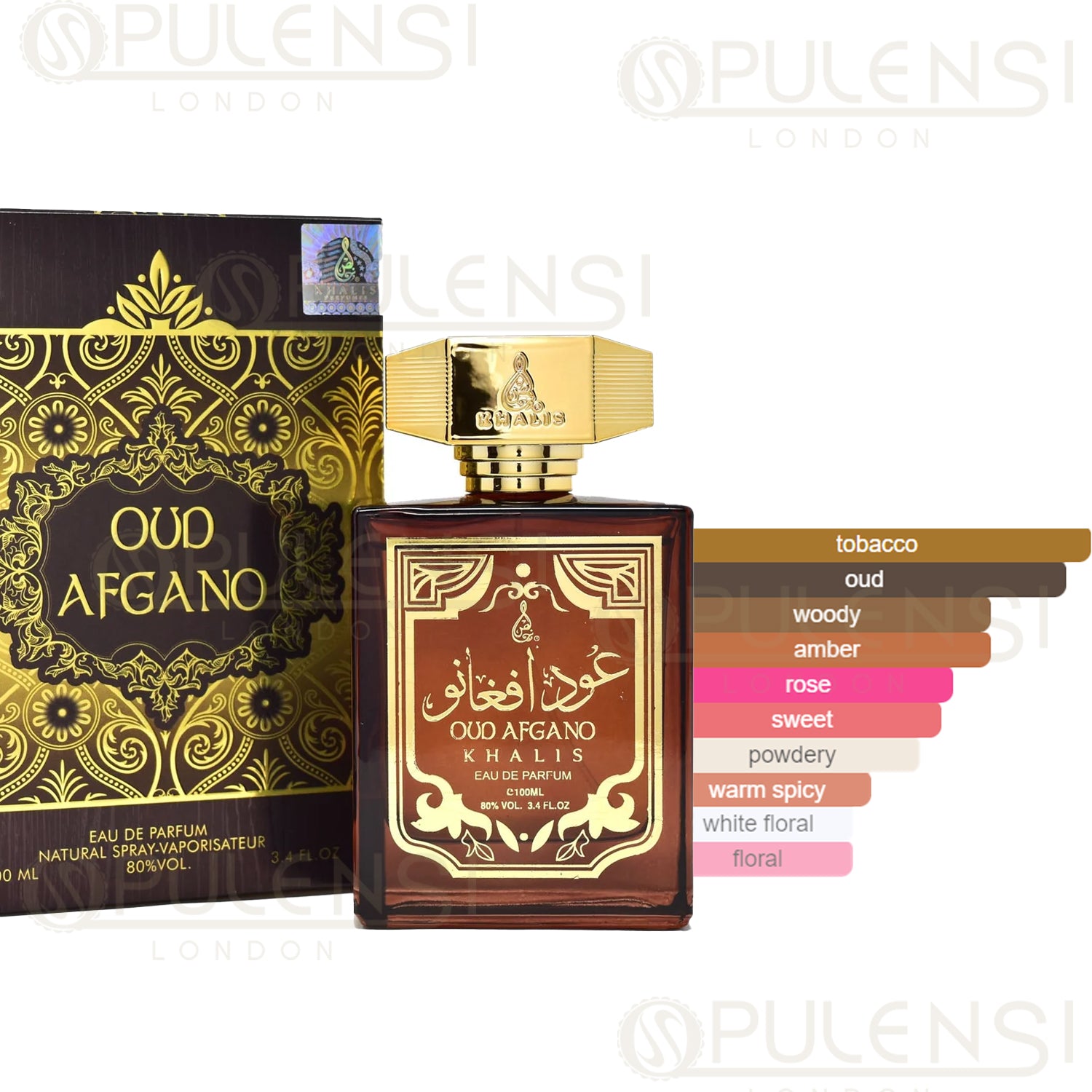 Oud Afgano 100ml Eau De Parfum Khalis scent note profile