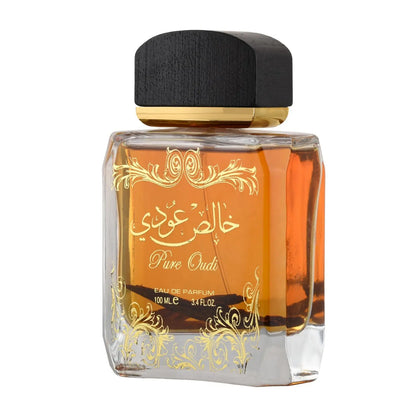 Pure Oudi (Khalis Oudi) 100 ml EDP mit Deodorant-Geschenkset von Lattafa