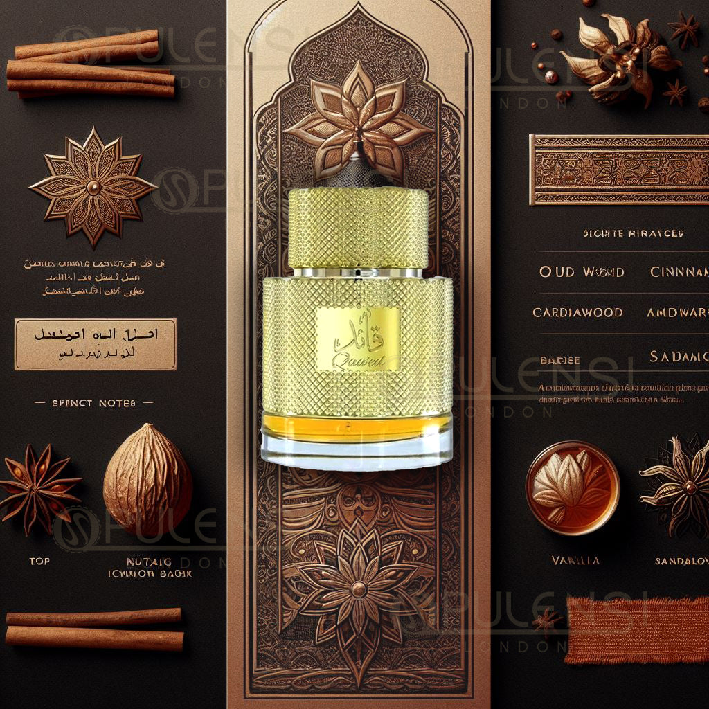 Lattafa Qaa’ed Eau de Parfum 100ml Lattafa Gold Perfume notes banner