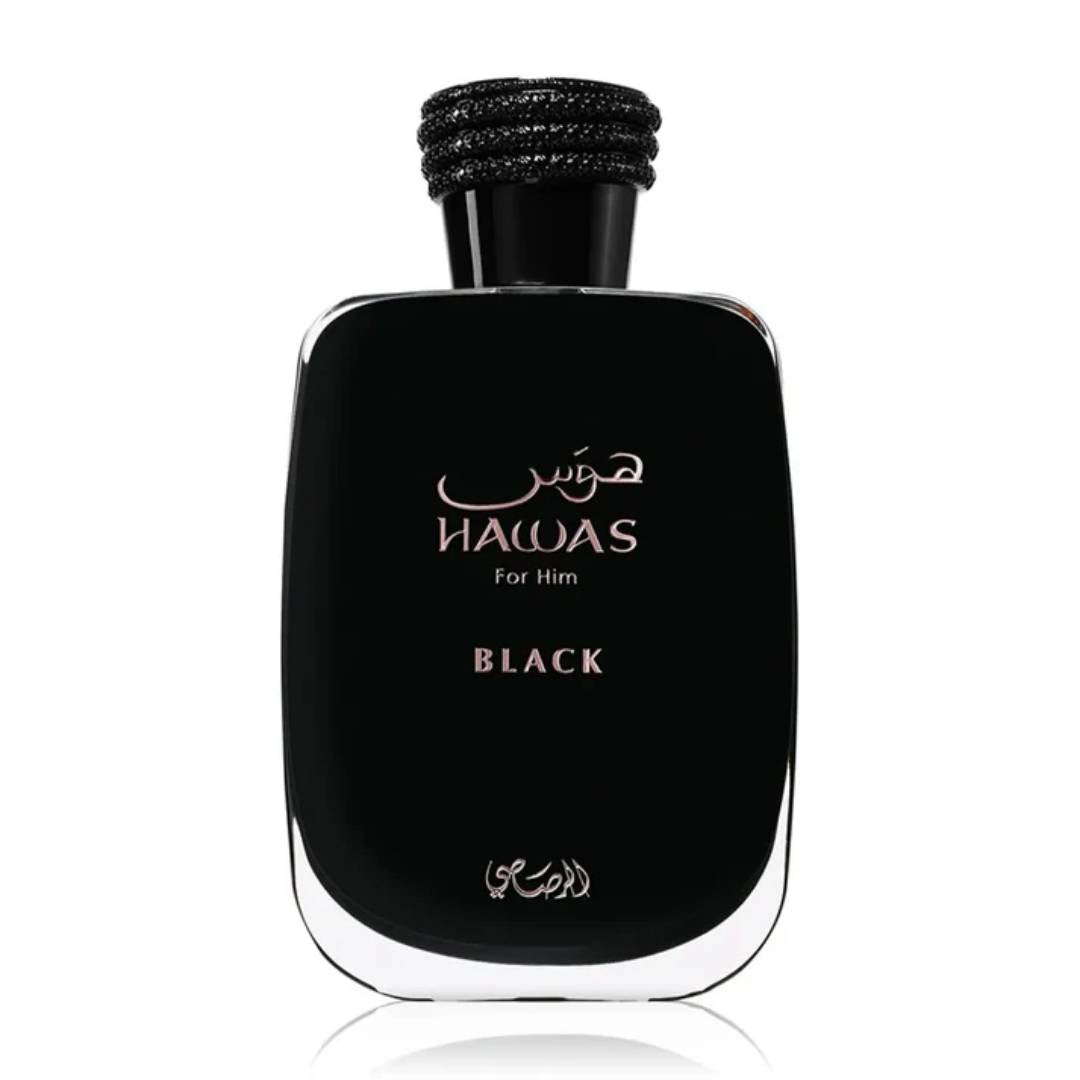 Rasasi Hawas Black Eau de Parfum 100ml black bottle front view