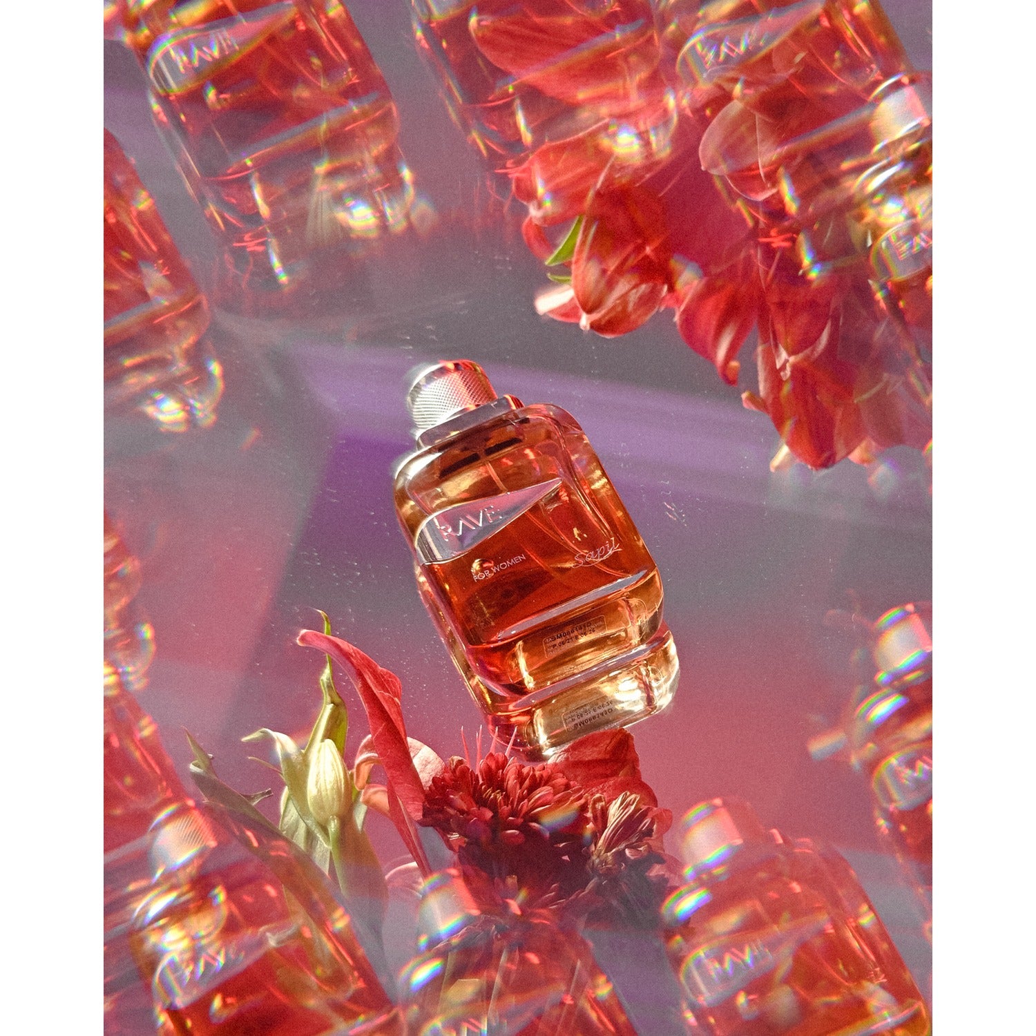 Rave Women Eau de Parfum bottle with reflective gems