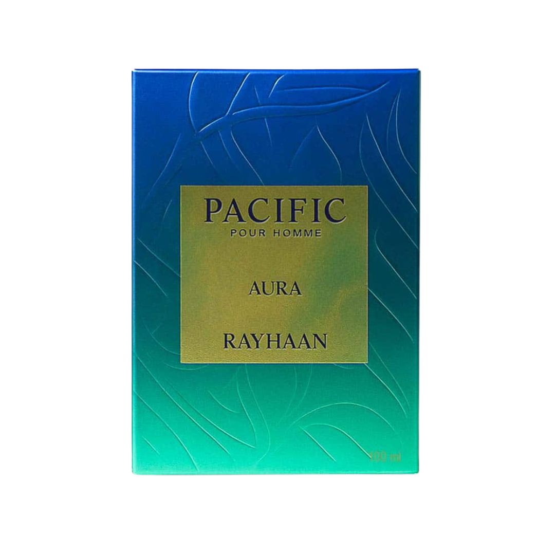 Rayhaan Pacific Aura Pour Homme Eau de Parfum 100ml box front view
