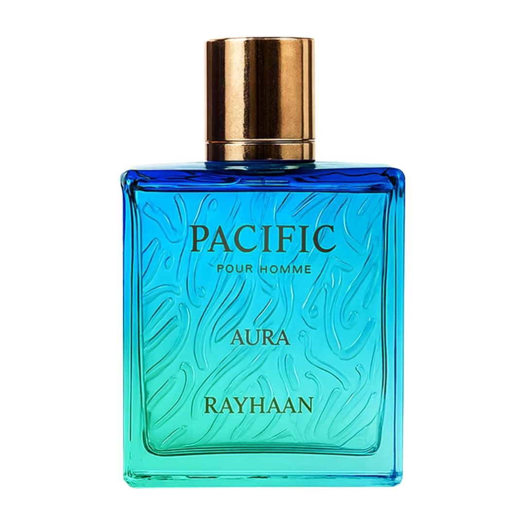 Rayhaan Pacific Aura Pour Homme Eau de Parfum 100ml perfume bottle front view