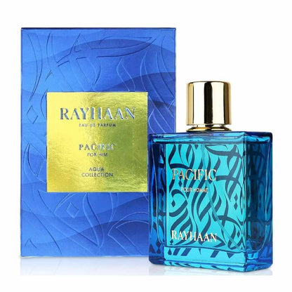 Rayhaan Pacific for Men Eau de Parfum 100ml perfume bottle and box
