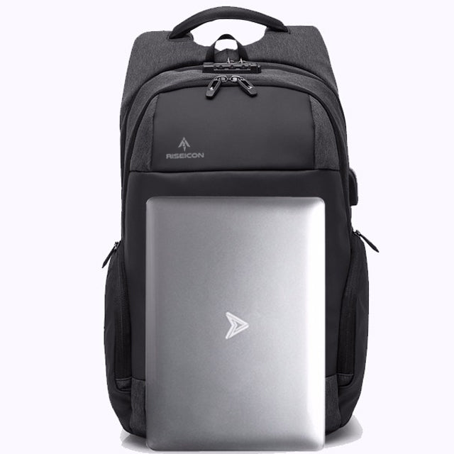 Riseicon Liberty 1 Anti-theft USB charging waterproof laptop backpack - Black
