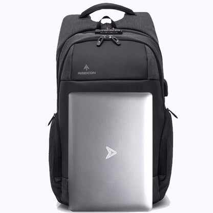 Riseicon Liberty 1 Anti-theft USB charging waterproof laptop backpack - Black