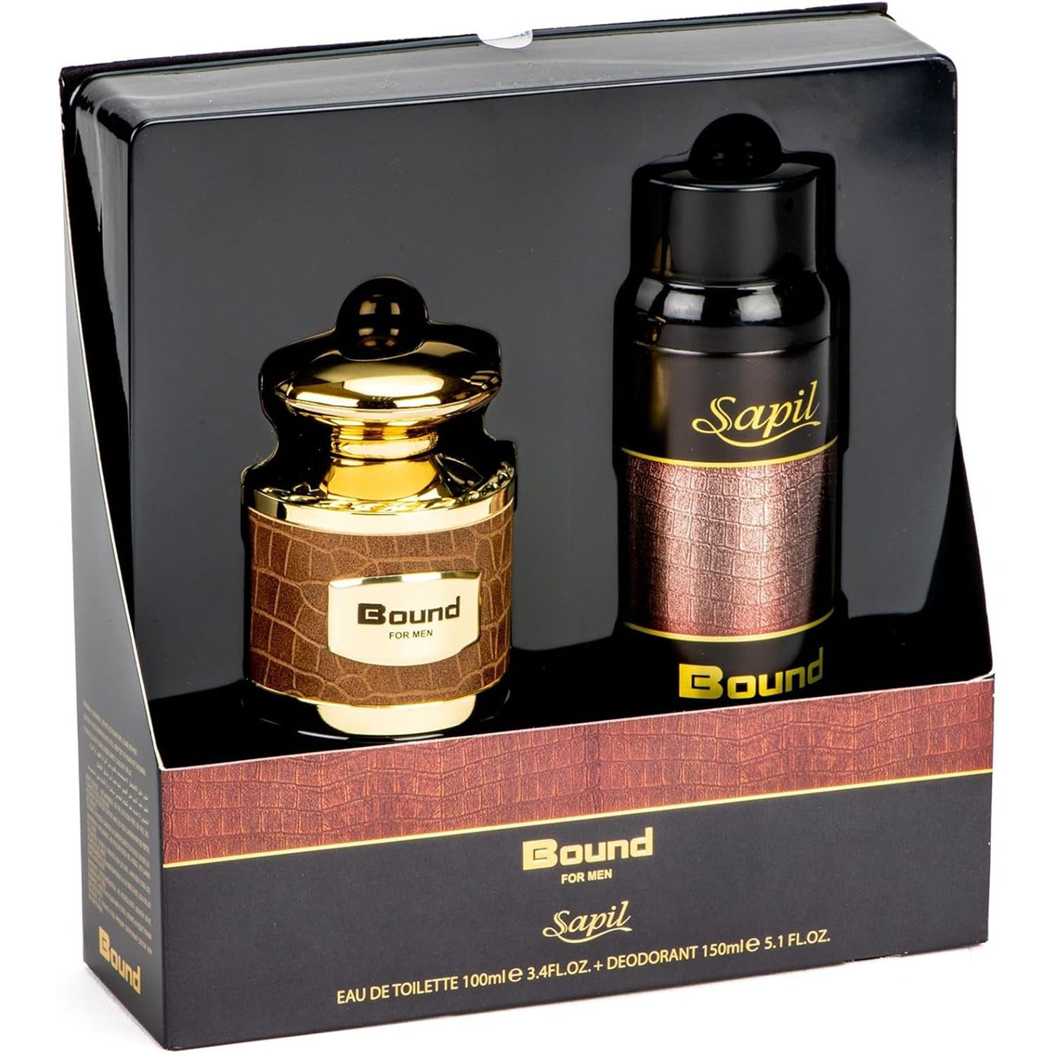 Sapil Bound Gift Set 100ml EDT and deodorant packaging