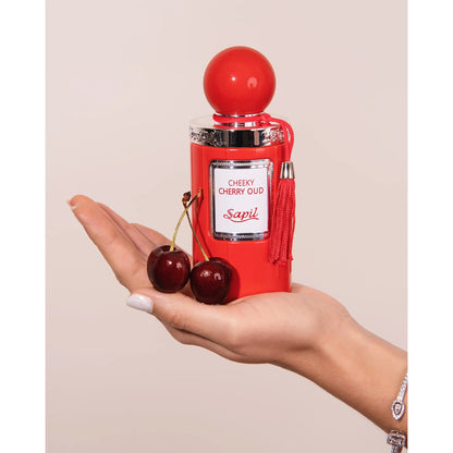 Sapil Cheeky Cherry Oud 100ml Eau de Parfum in hand