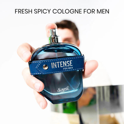 Sapil Intense Man 100ml Eau de Toilette elegant bottle in hand