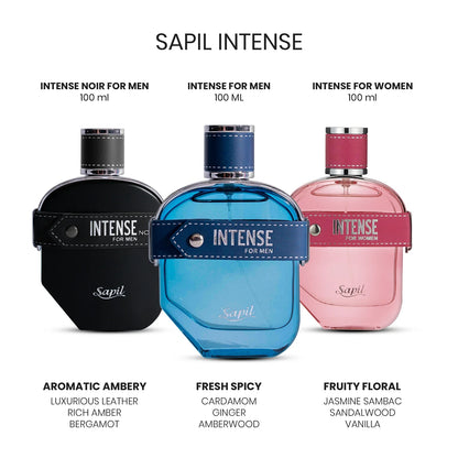 Sapil Intense Noir Eau de Parfum 100ml with other variants