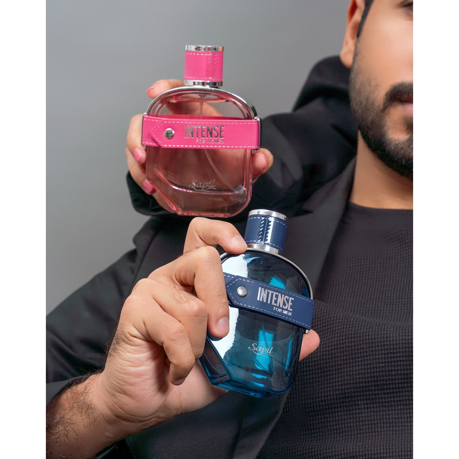 Sapil Intense Women Eau de Parfum 100ml held by man