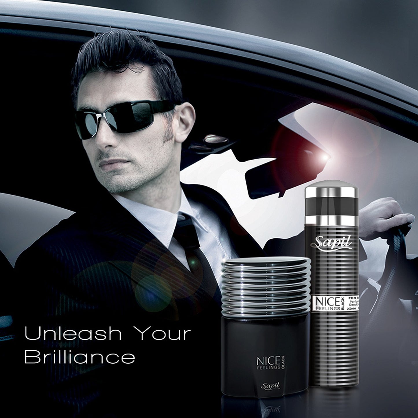 Sapil Nice Feelings Black Edition 100ml lifestyle promo with model