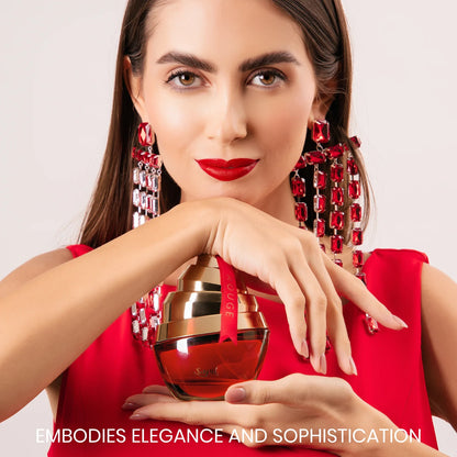 Sapil Rouge Eau de Parfum 100ml red lipstick look and bottle