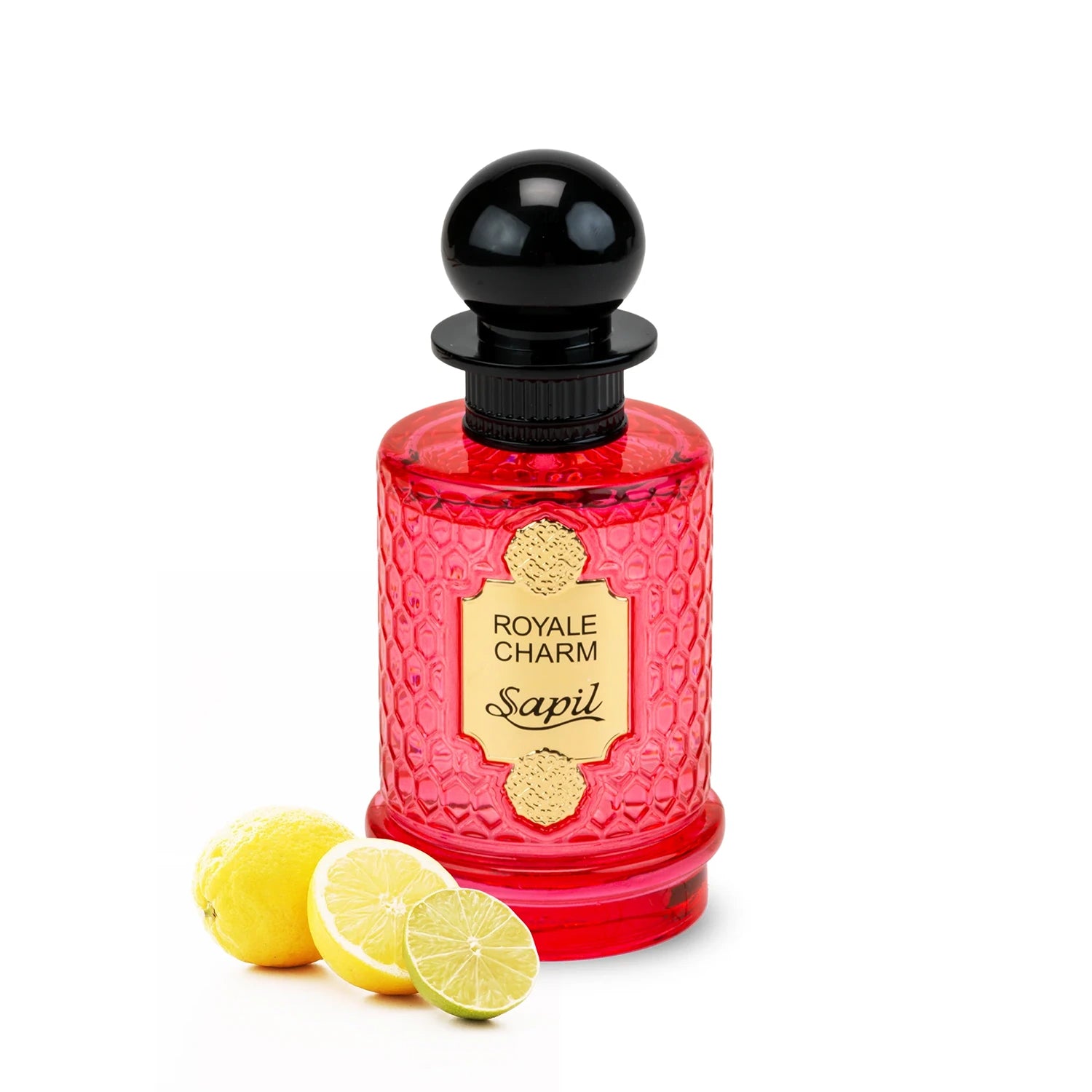 Sapil Royale Charm Eau de Parfum 100ml with citrus slices lemon and orange