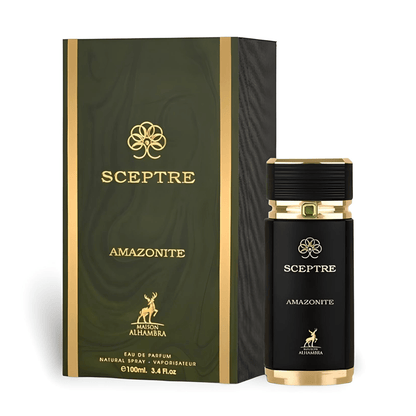Sceptre Amazonite 100ml EDP by Maison Alhambra bottle and gift box