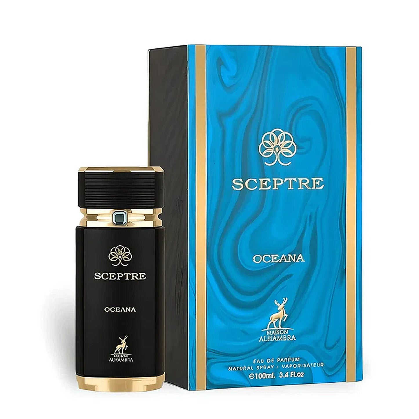 Sceptre Oceana 100ml EDP by Maison Alhambra Bottle and box