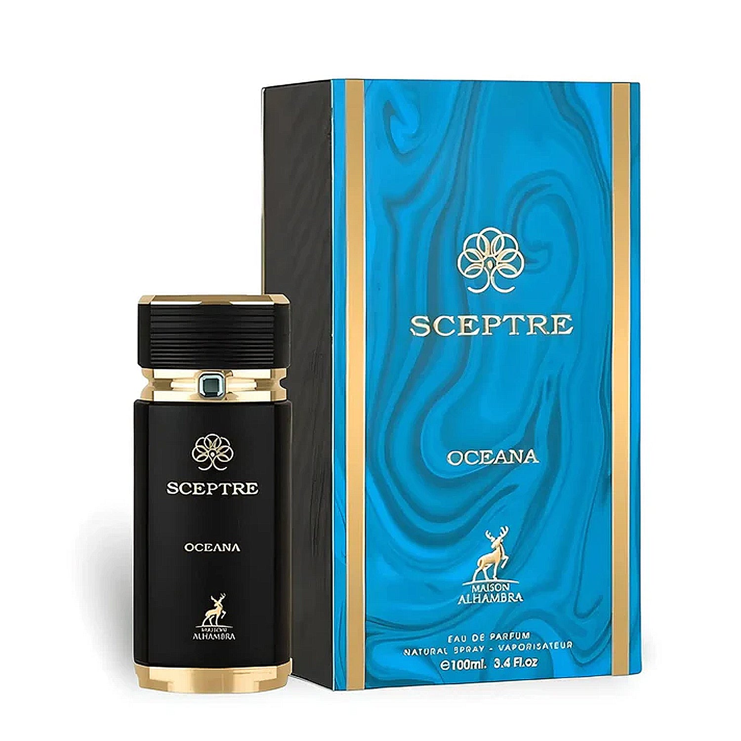 Sceptre Oceana 100ml EDP by Maison Alhambra Bottle and box