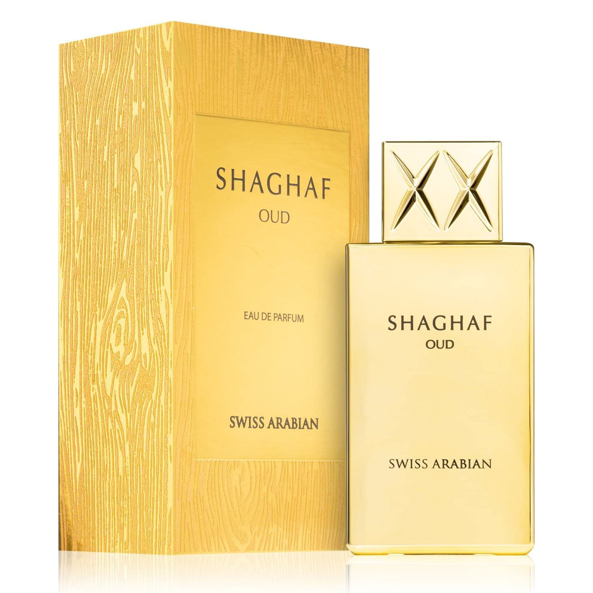 Shaghaf Oud Eau De Perfum 75ml Swiss Arabian bottle and box