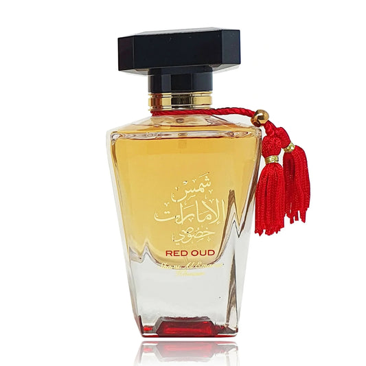 Shams Al Emarat Khususi Red Oud byu Ard Al Zaafaran Bottle
