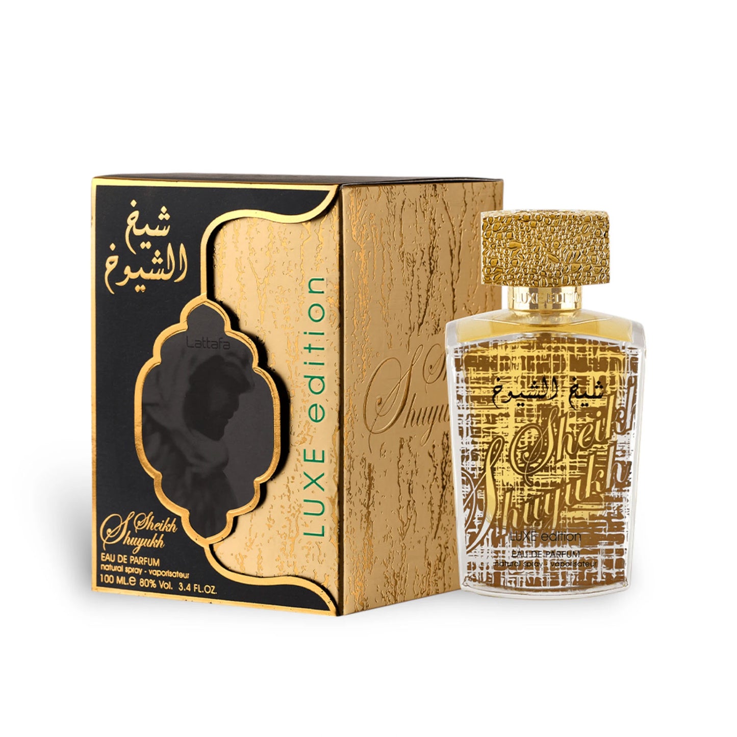 Lattafa Sheikh Al Shuyukh Luxe Edition EDP 100ml bottle and box