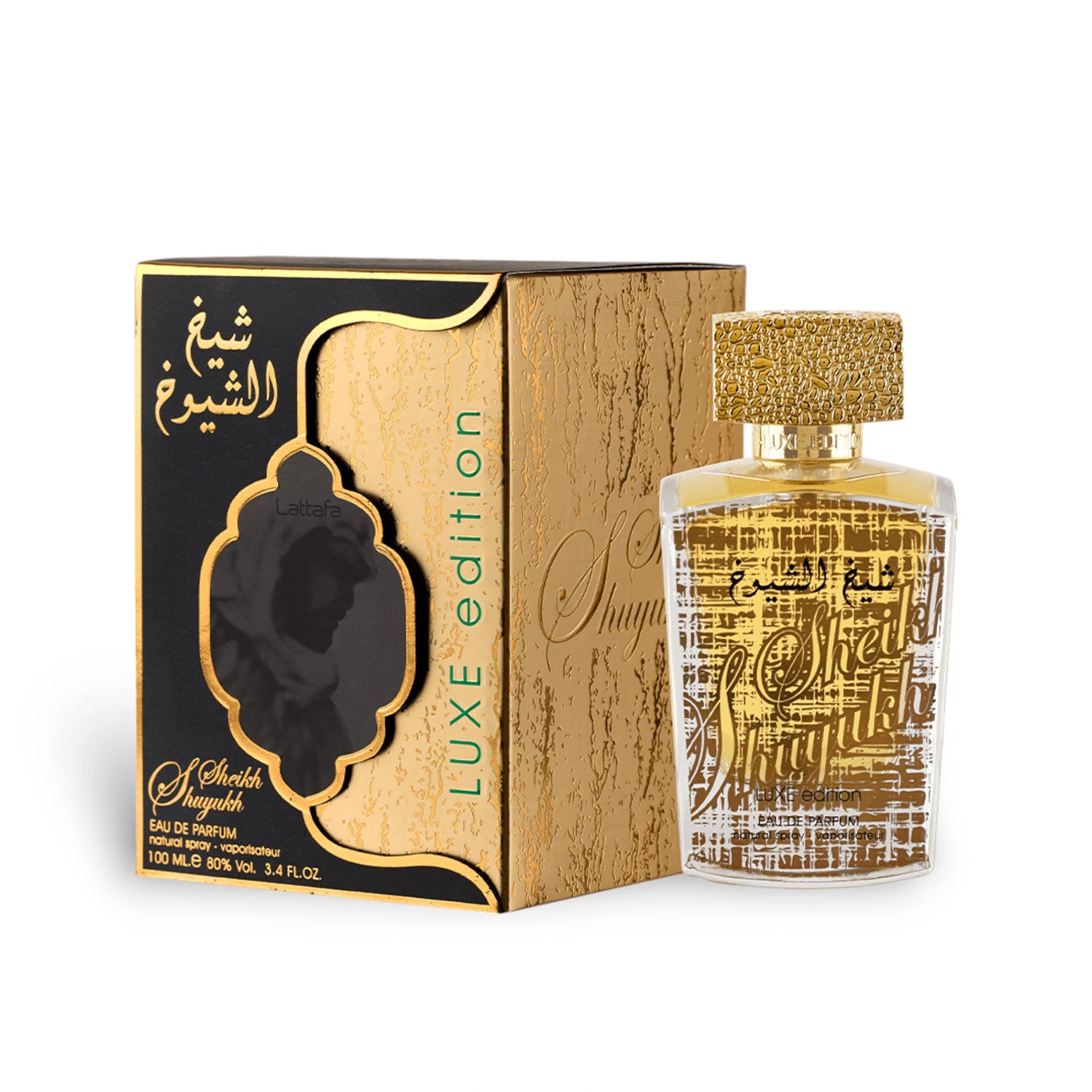 Lattafa Sheikh Al Shuyukh Luxe Edition EDP 100ml bottle and box