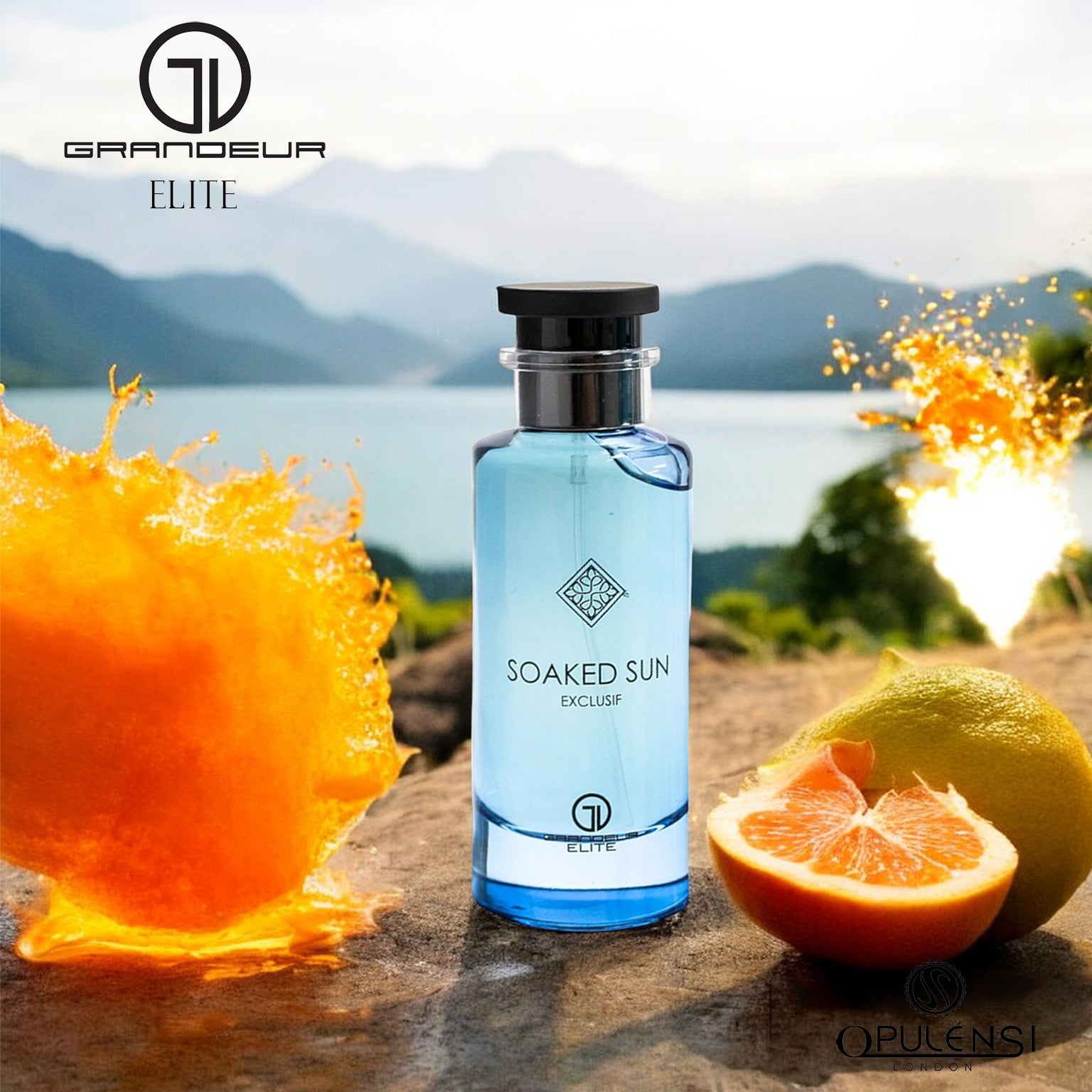 Soaked Sun Exclusif 100ml EDP by Grandeur Elite citrus fruit banner