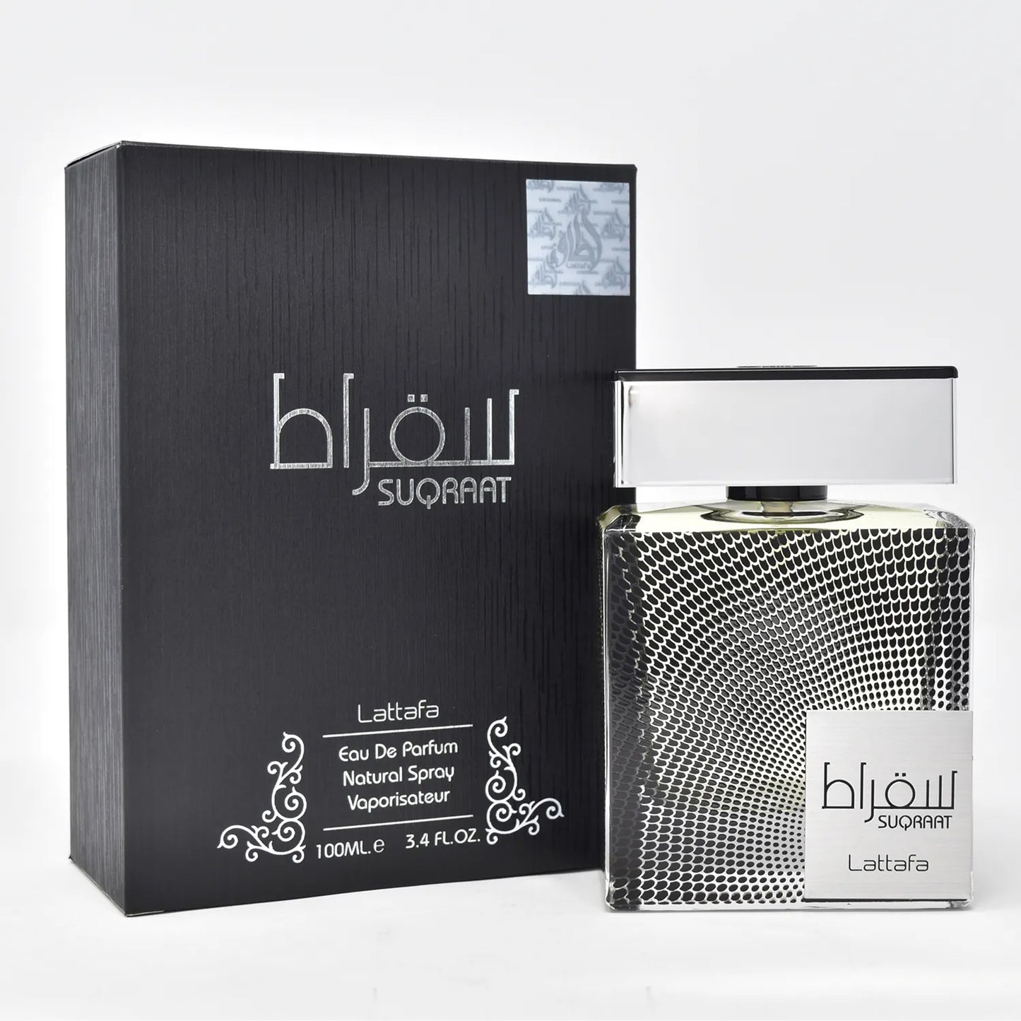 SUQRAAT EDP 100ml Long Lasting by Lattafa bottle and box