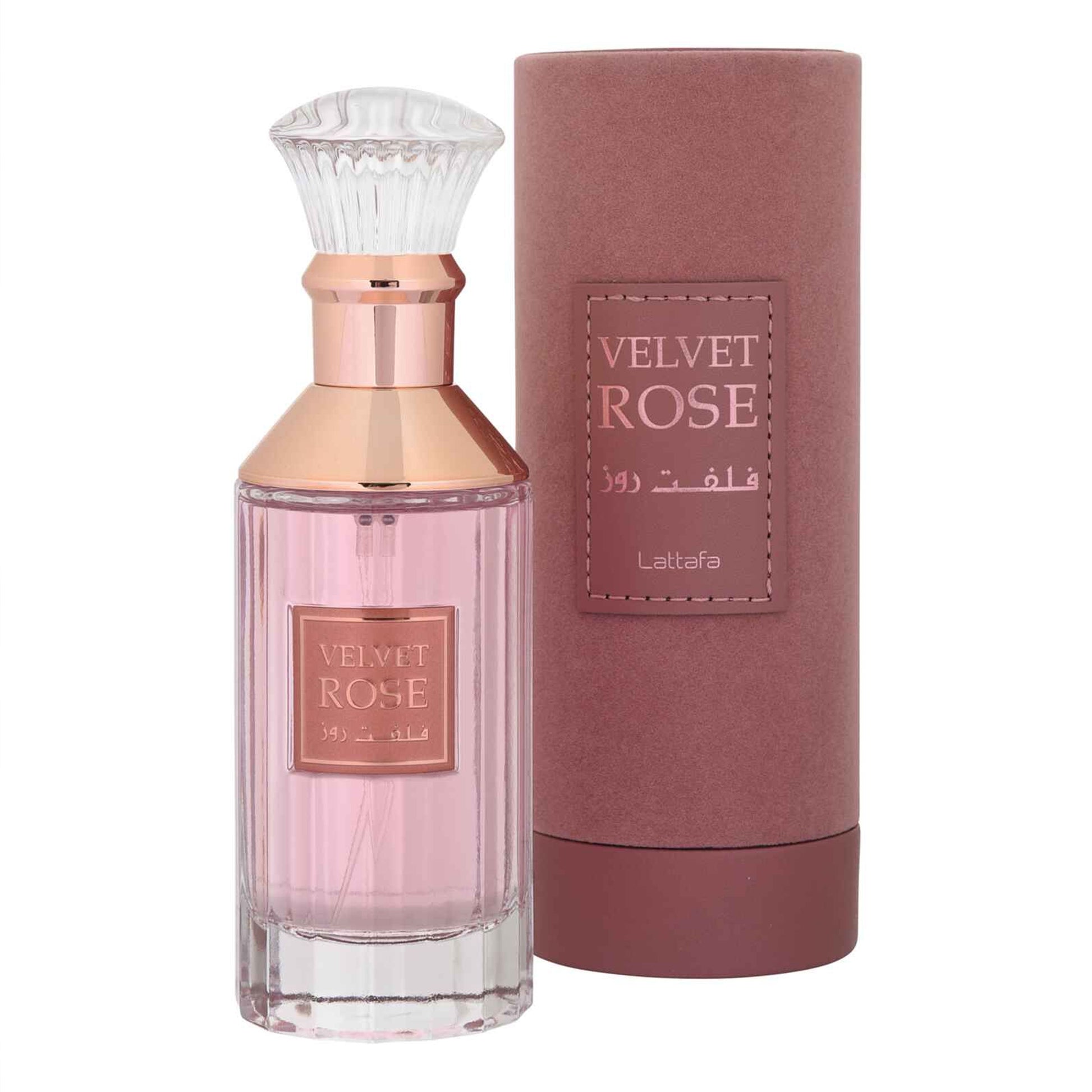 Velvet Rose Perfume 100ml EDP by Lattafa second view bottle and box