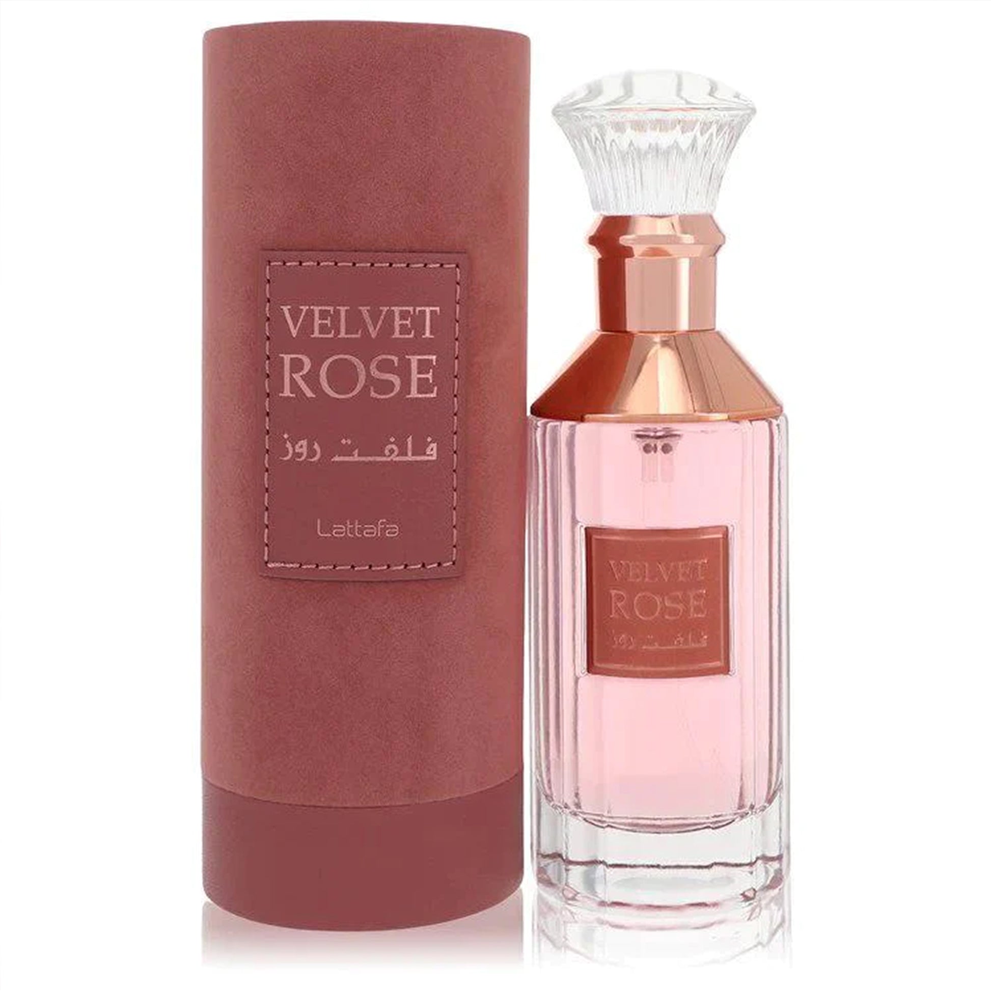 Velvet Rose Perfume 100ml EDP by Lattafa bottle and box