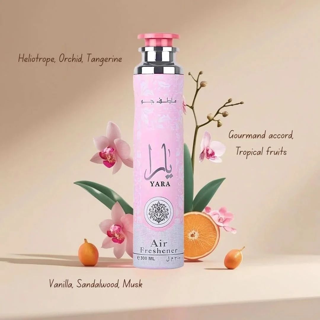 Yara Pink Air Freshener 300ml by Lattafa with fragrance notes