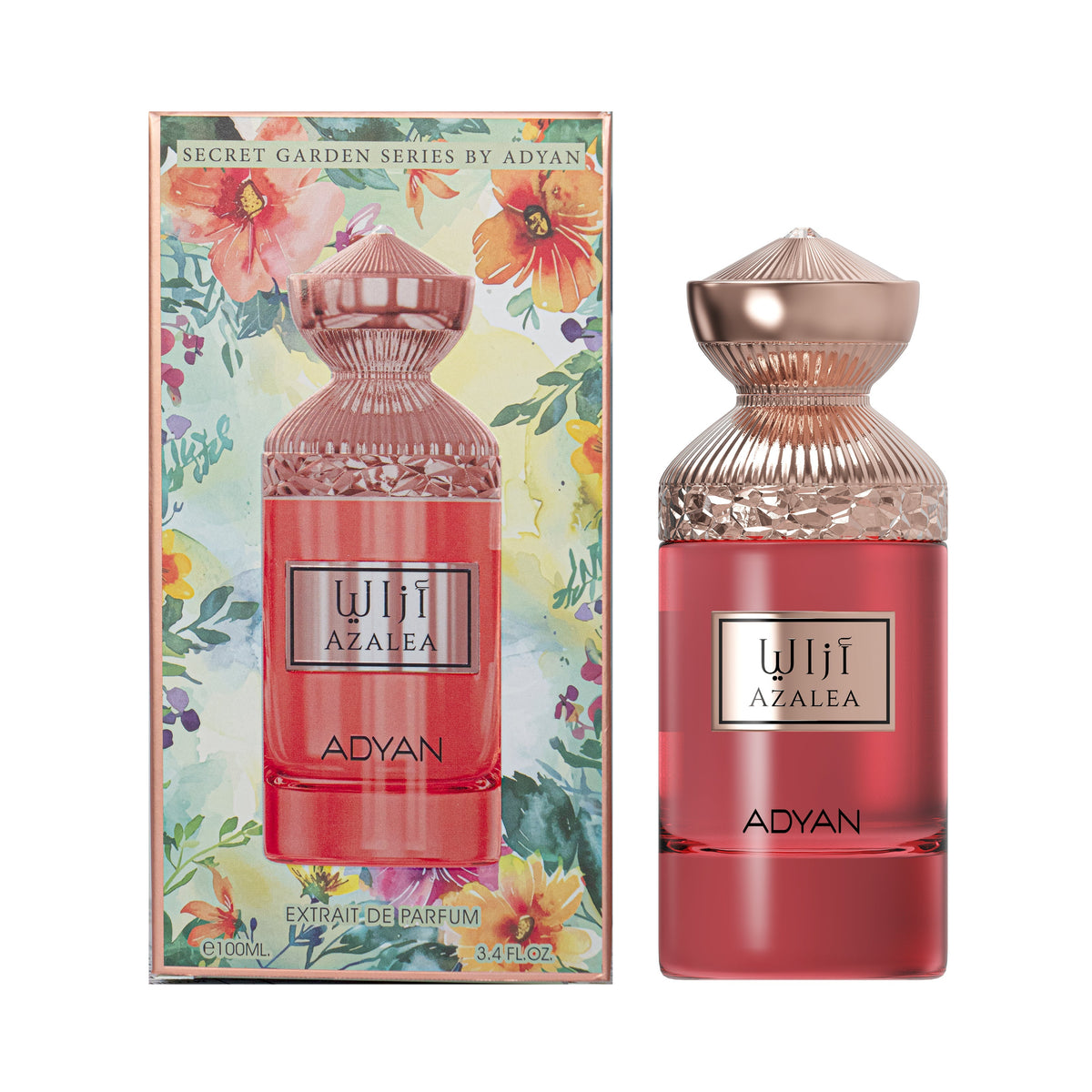 Adyan Azalea Secret Garden 100ml Extrait de Parfum bottle and floral box