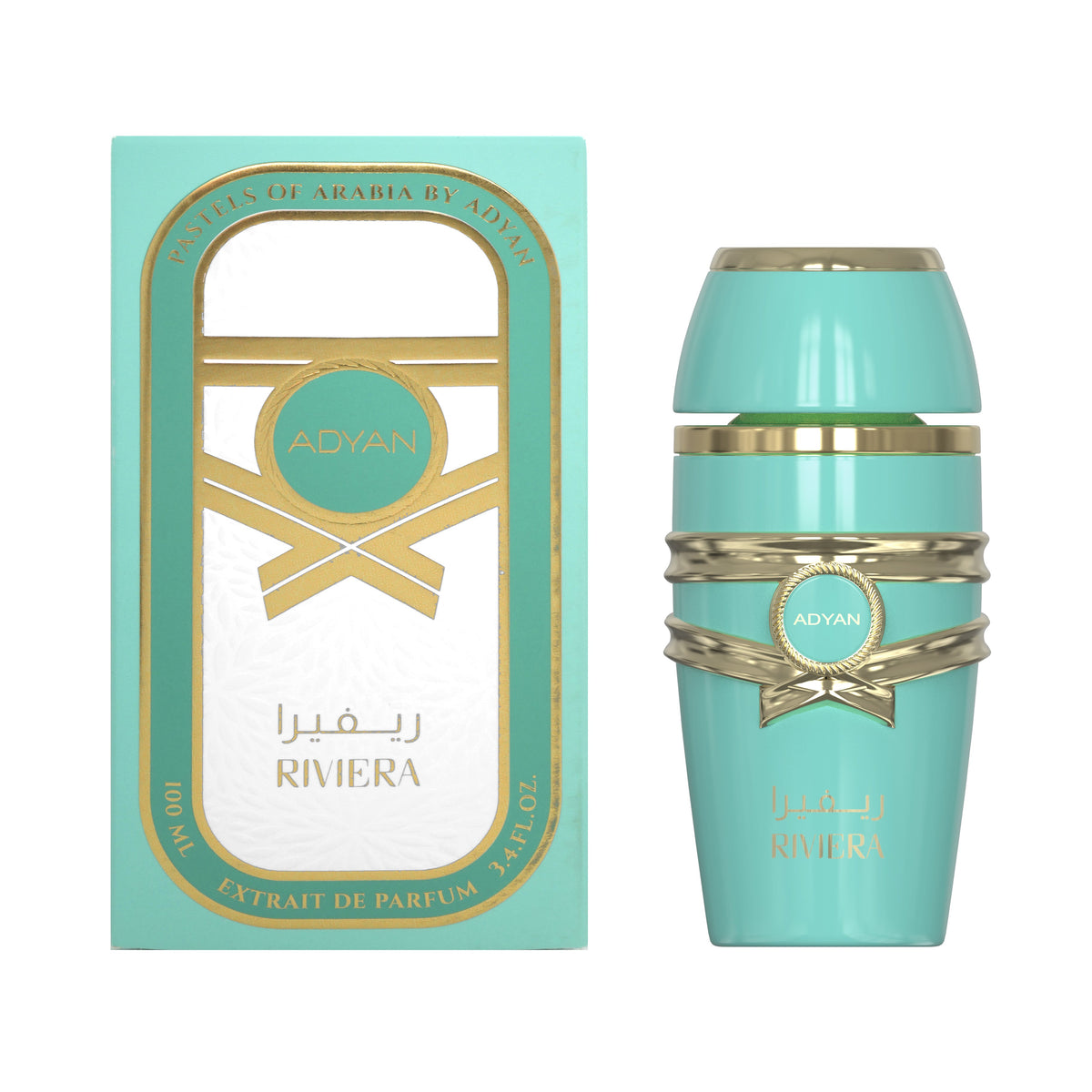 Adyan Riviera Pastels of Arabia 100ml Extrait de Parfum bottle on white background