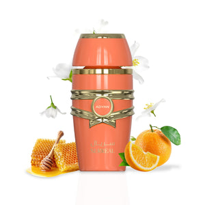 Adyan Surreal orange perfume bottle with honey, citrus and white flowers