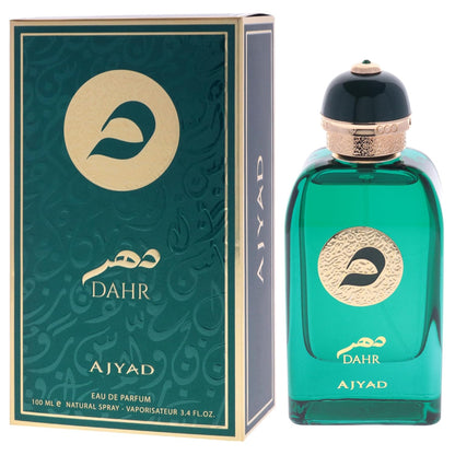 Ajyad Dahr Eau de Parfum bottle and box viewed at an angle
