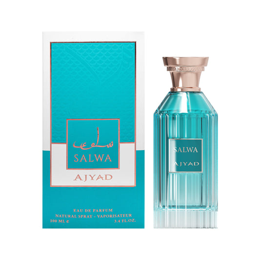Ajyad Salwa EDP 100ml bottle and turquoise presentation box