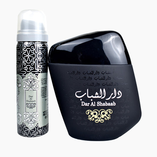 Dar Al Shabaab EDP 100ml with Deodarant by Ard Al Zaafaran bottle and deo