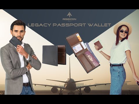 Riseicon® Legacy Travel Passport Wallet Document Organiser - Luxury Leather - Black/Brown