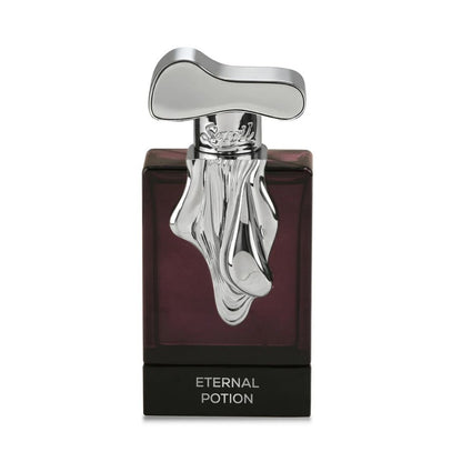 Sapil Eternal Potion Eau De Parfum luxury perfume bottle with elegant silver cap and deep brown fragrance glass design