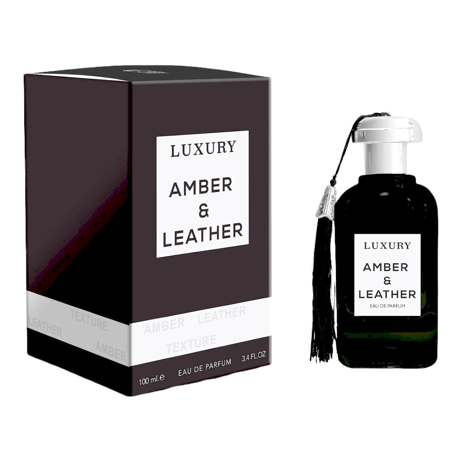 Amber & Leather Edp 100ml perfume by Khalis bottle and box