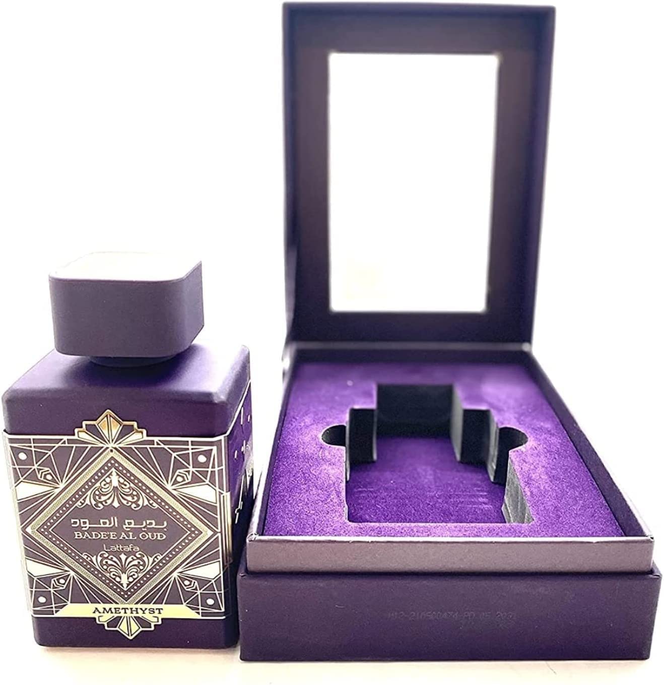 Bade’e Al Oud Amethyst 100ml edp by Lattafa box open display