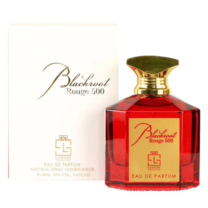 Blackroot Rouge 500 100ml Eau De Parfum by Khalis bottle and box
