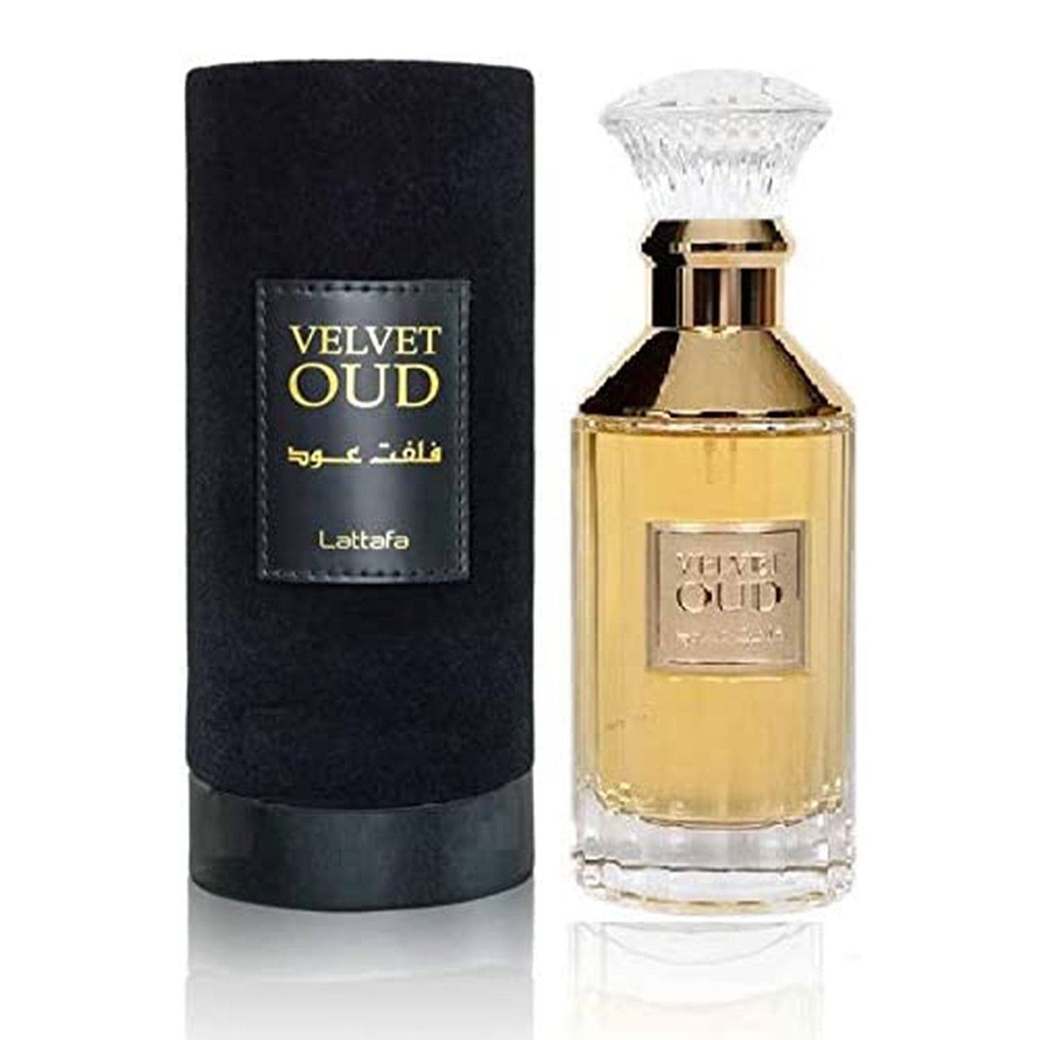 Velvet Oud Perfume 100ml EDP by Lattafa bottle and box